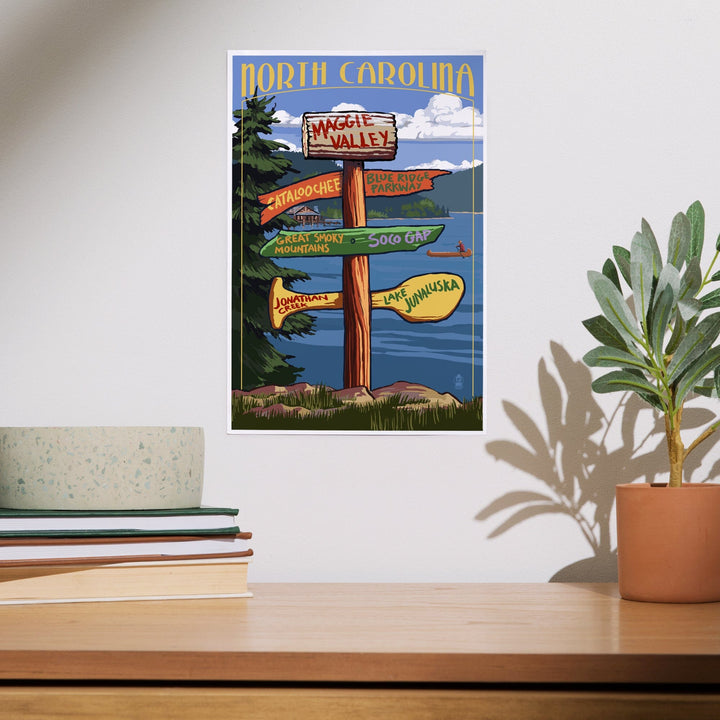 Maggie Valley, North Carolina, Sign Destinations, Art & Giclee Prints - Lantern Press