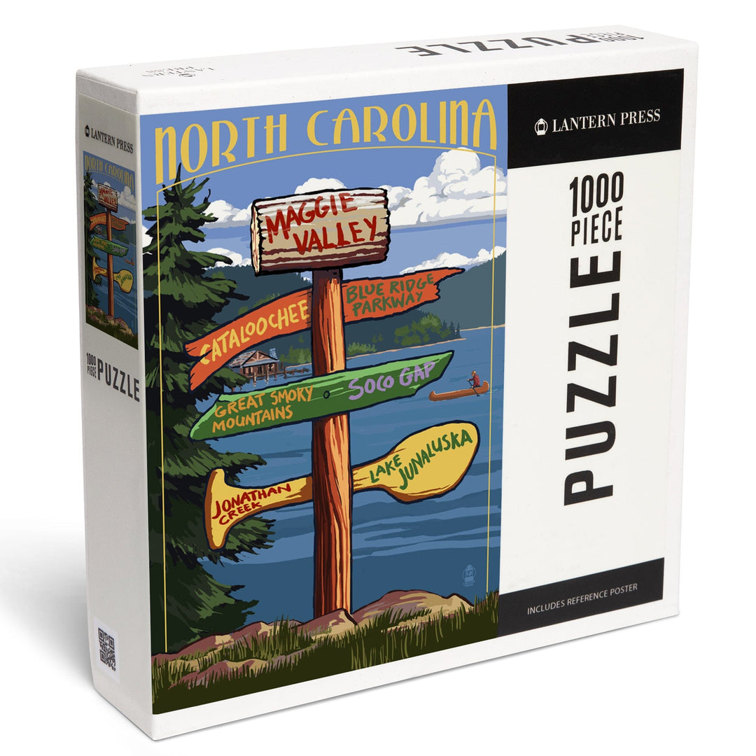 Maggie Valley, North Carolina, Sign Destinations, Jigsaw Puzzle Puzzle Lantern Press 