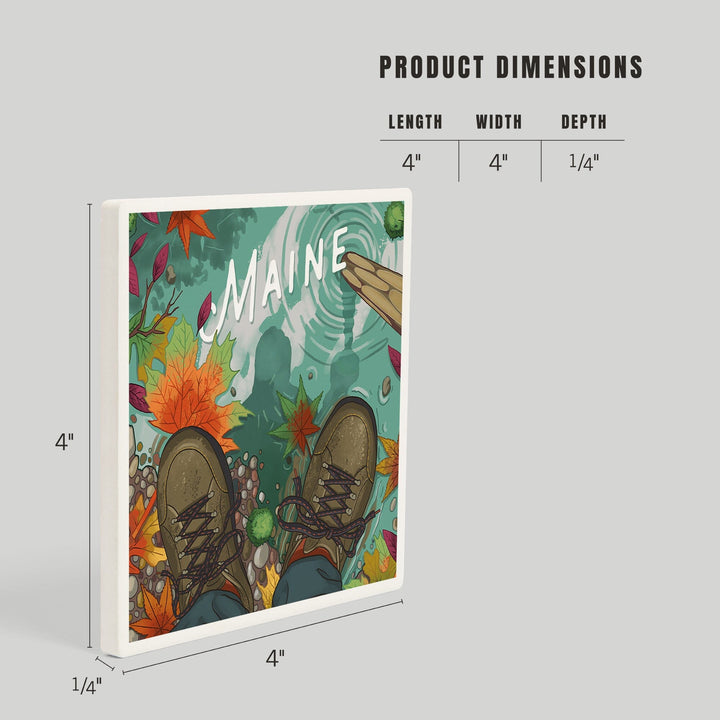 Maine, Embrace the Elements Hiking, Fall Colors, Coasters Coasters Lantern Press 