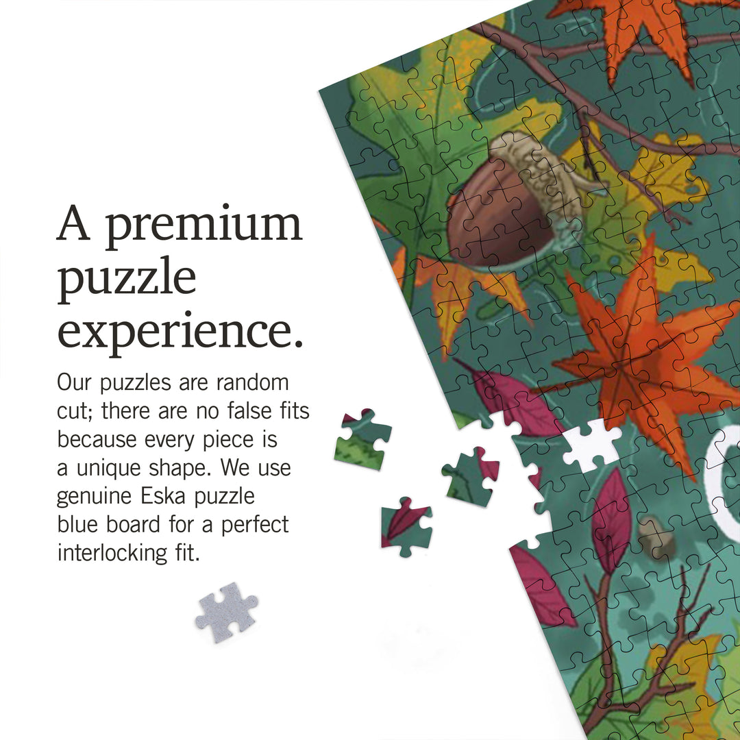 Maine, Embrace the Elements Hiking, Fall Colors, Jigsaw Puzzle Puzzle Lantern Press 