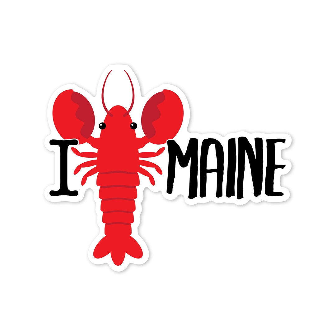 Maine, I Lobster Maine, Vector, Contour, Lantern Press Artwork, Vinyl Sticker Sticker Lantern Press 