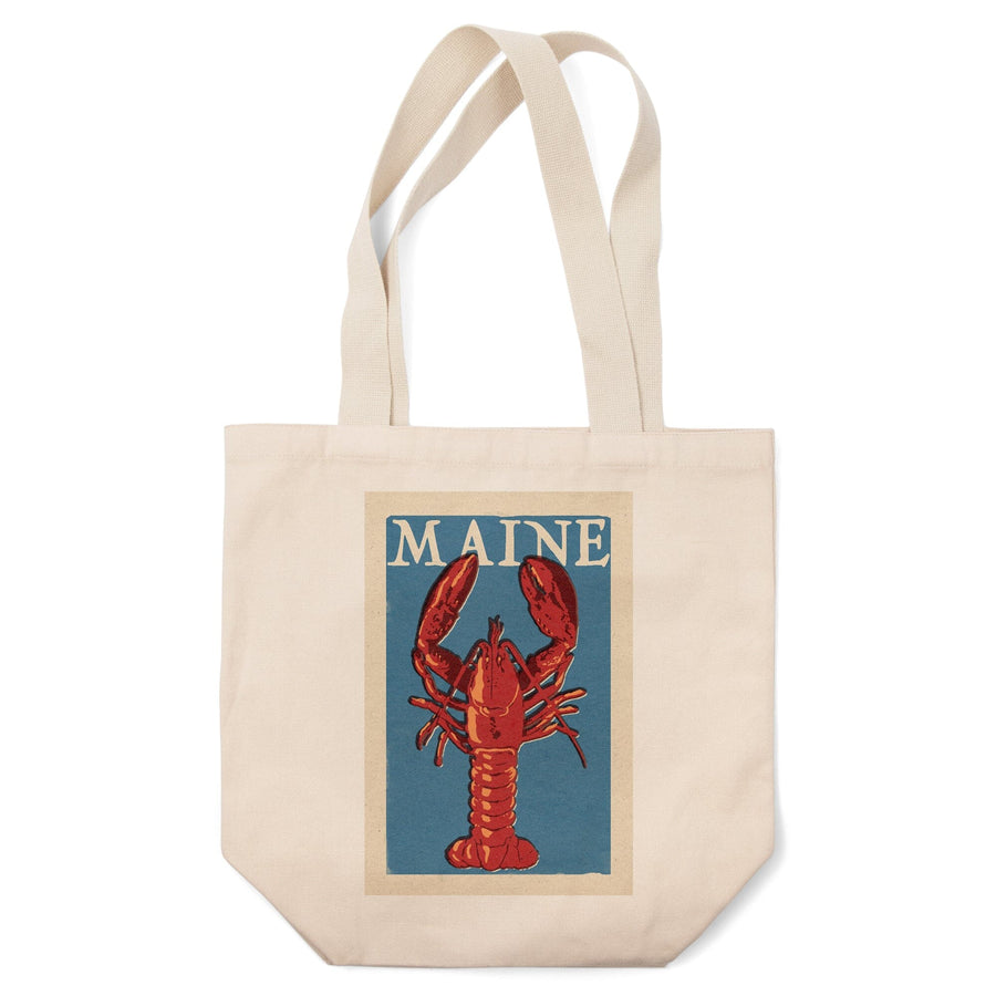Maine, Lobster Woodblock, Lantern Press Artwork, Tote Bag Totes Lantern Press 