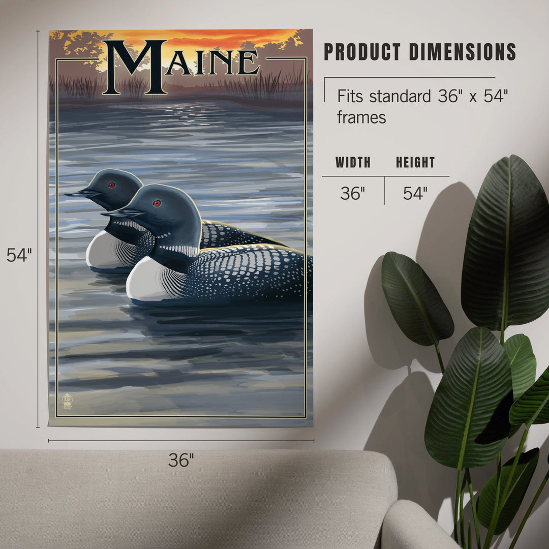 Maine, Loon Family, Art & Giclee Prints Art Lantern Press 