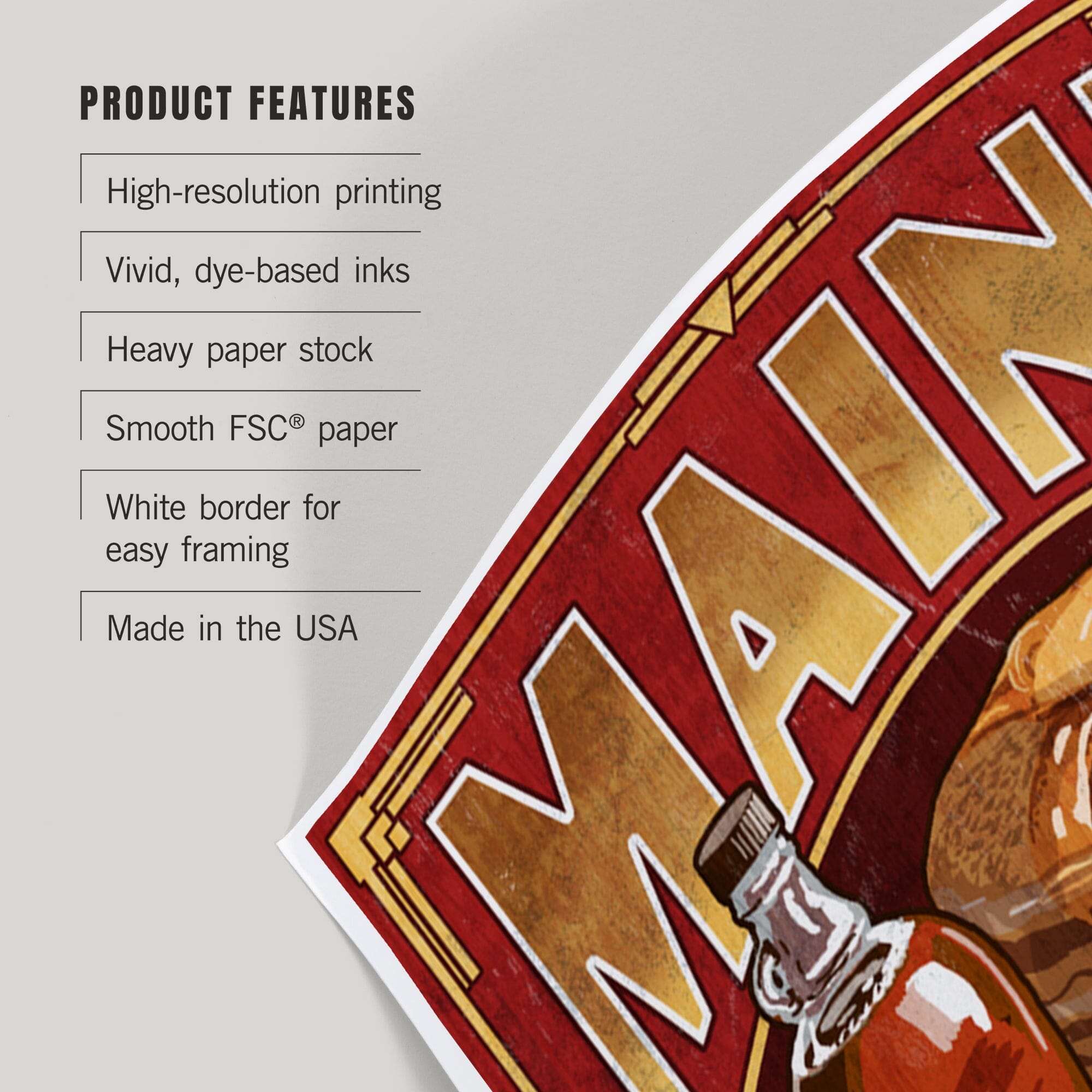 Maine, Maple Syrup Vintage Sign art prints, metal signs