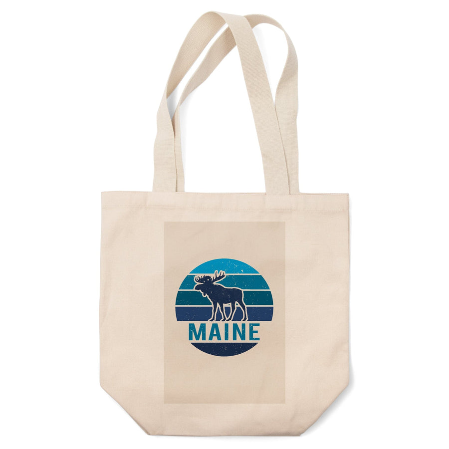 Maine, Moose Vector, Contour, Tote Bag Totes Lantern Press 