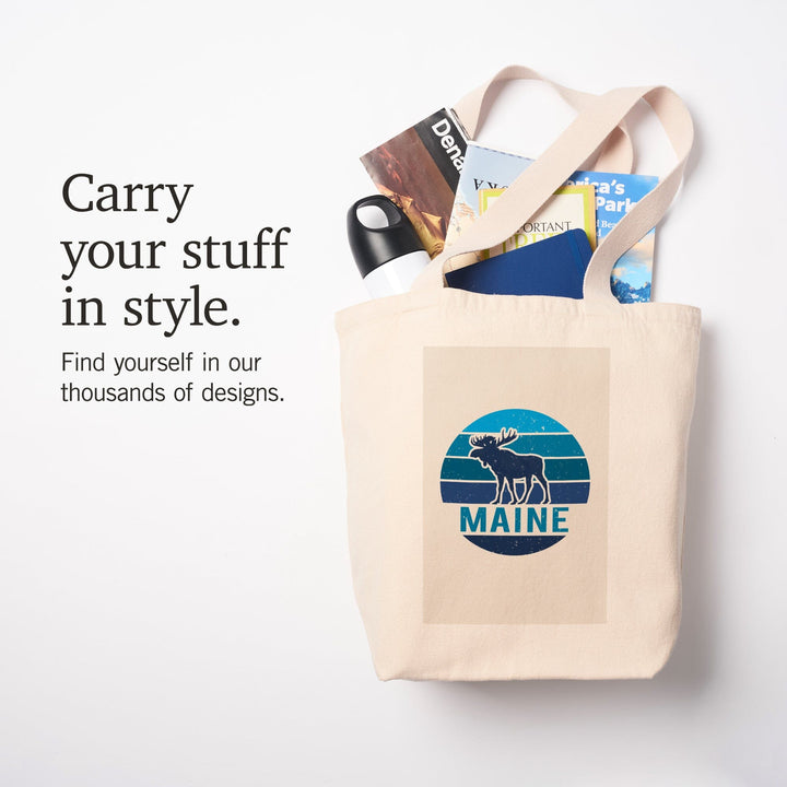 Maine, Moose Vector,, Tote Bag Totes Lantern Press 