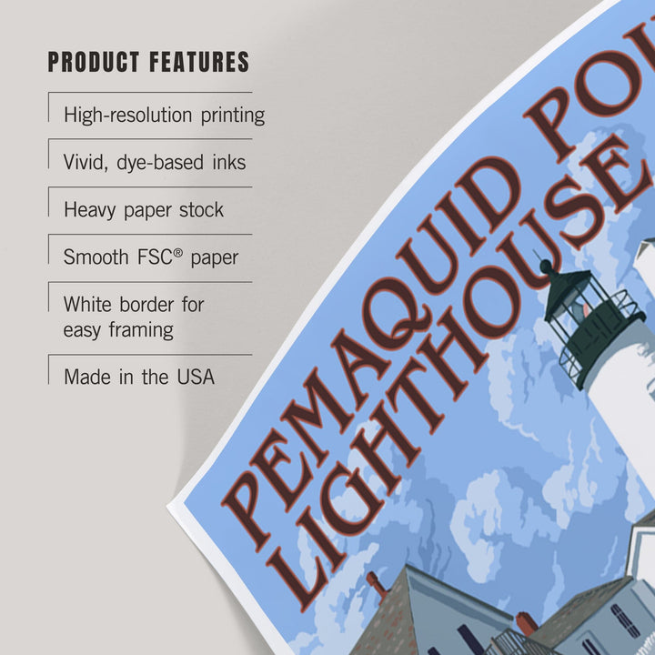Maine, Pemaquid Lighthouse, Art & Giclee Prints Art Lantern Press 