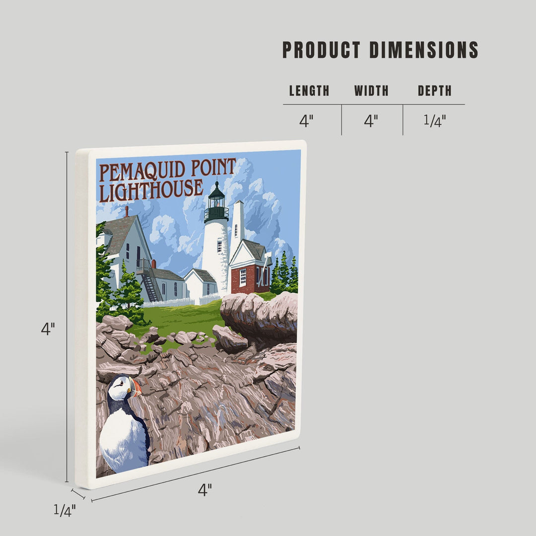 Maine, Pemaquid Lighthouse, Coasters Coasters Lantern Press 