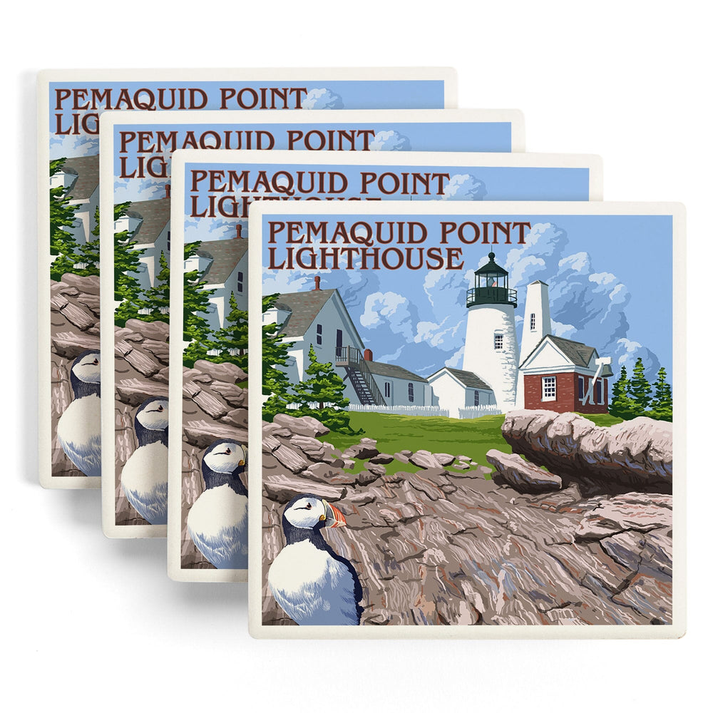 Maine, Pemaquid Lighthouse, Coasters Coasters Lantern Press 