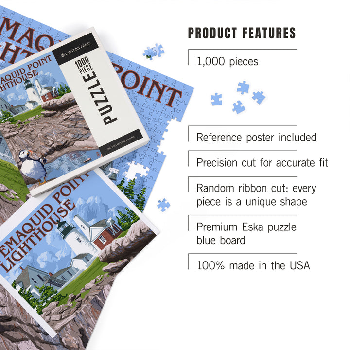 Maine, Pemaquid Lighthouse, Jigsaw Puzzle Puzzle Lantern Press 