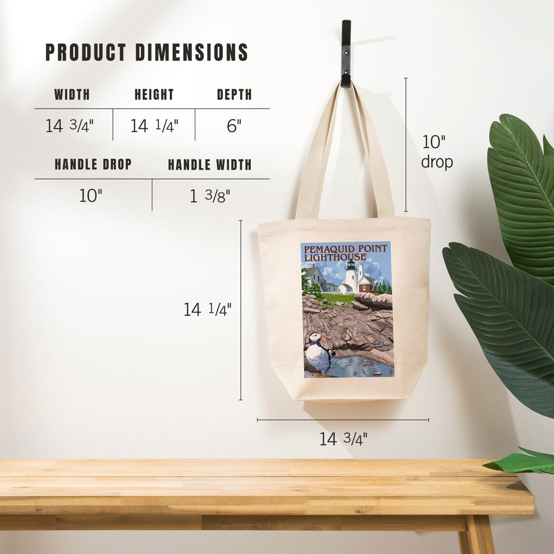Maine, Pemaquid Lighthouse, Tote Bag Totes Lantern Press 
