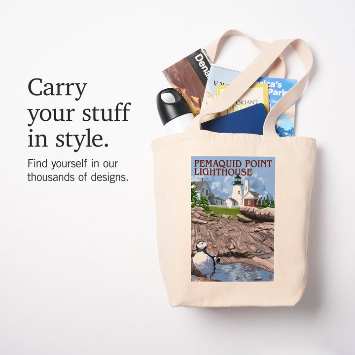 Maine, Pemaquid Lighthouse, Tote Bag Totes Lantern Press 