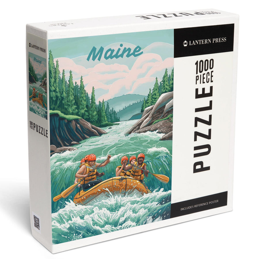 Maine, Seek Adventure, River Rafting, Jigsaw Puzzle - Lantern Press