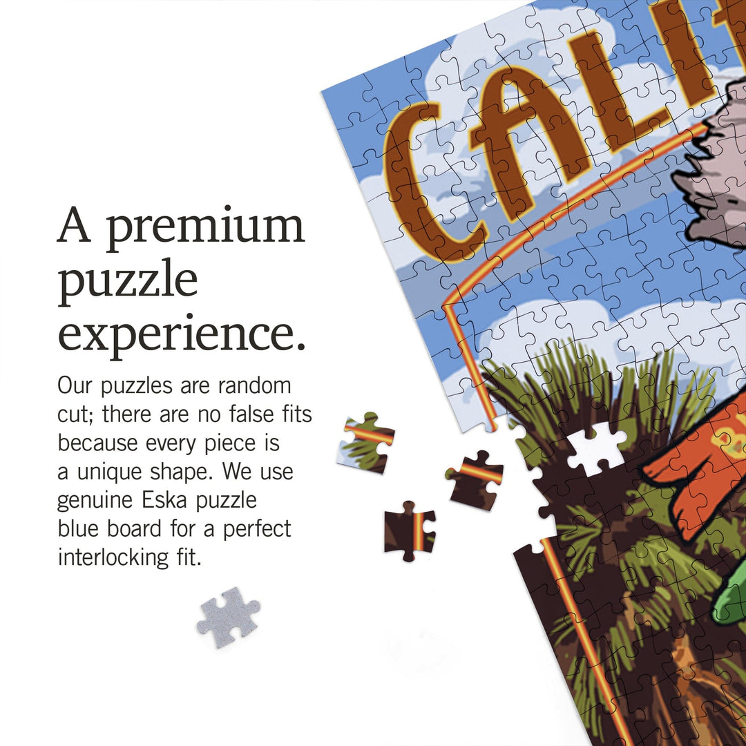 Malibu, California, Destinations Sign, Jigsaw Puzzle Puzzle Lantern Press 