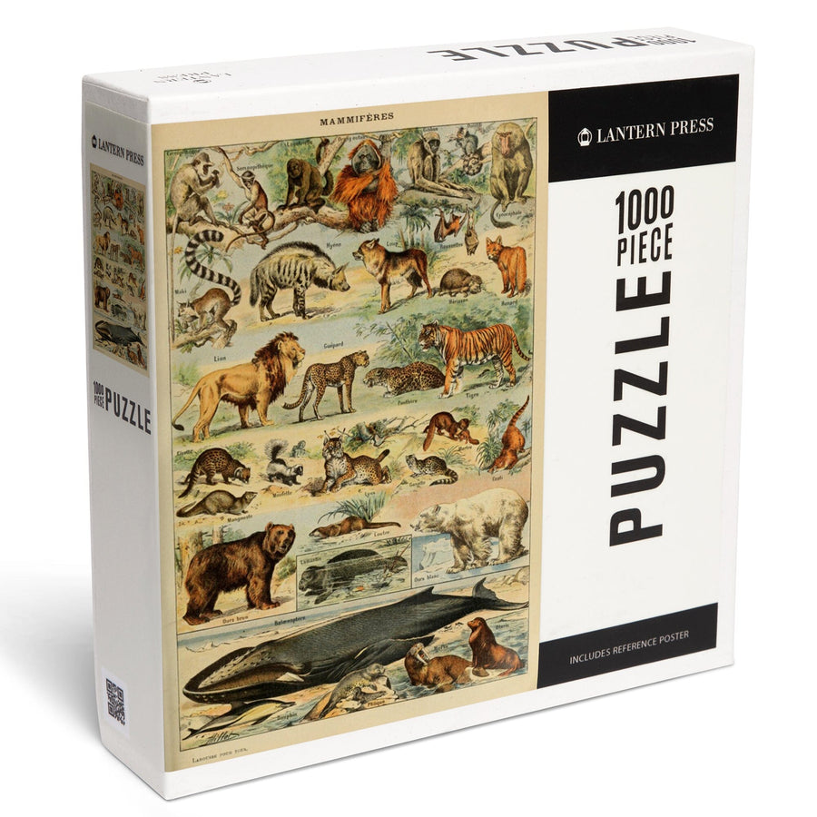 Mammals, D, Vintage Bookplate, Adolphe Millot Artwork, Jigsaw Puzzle Puzzle Lantern Press 