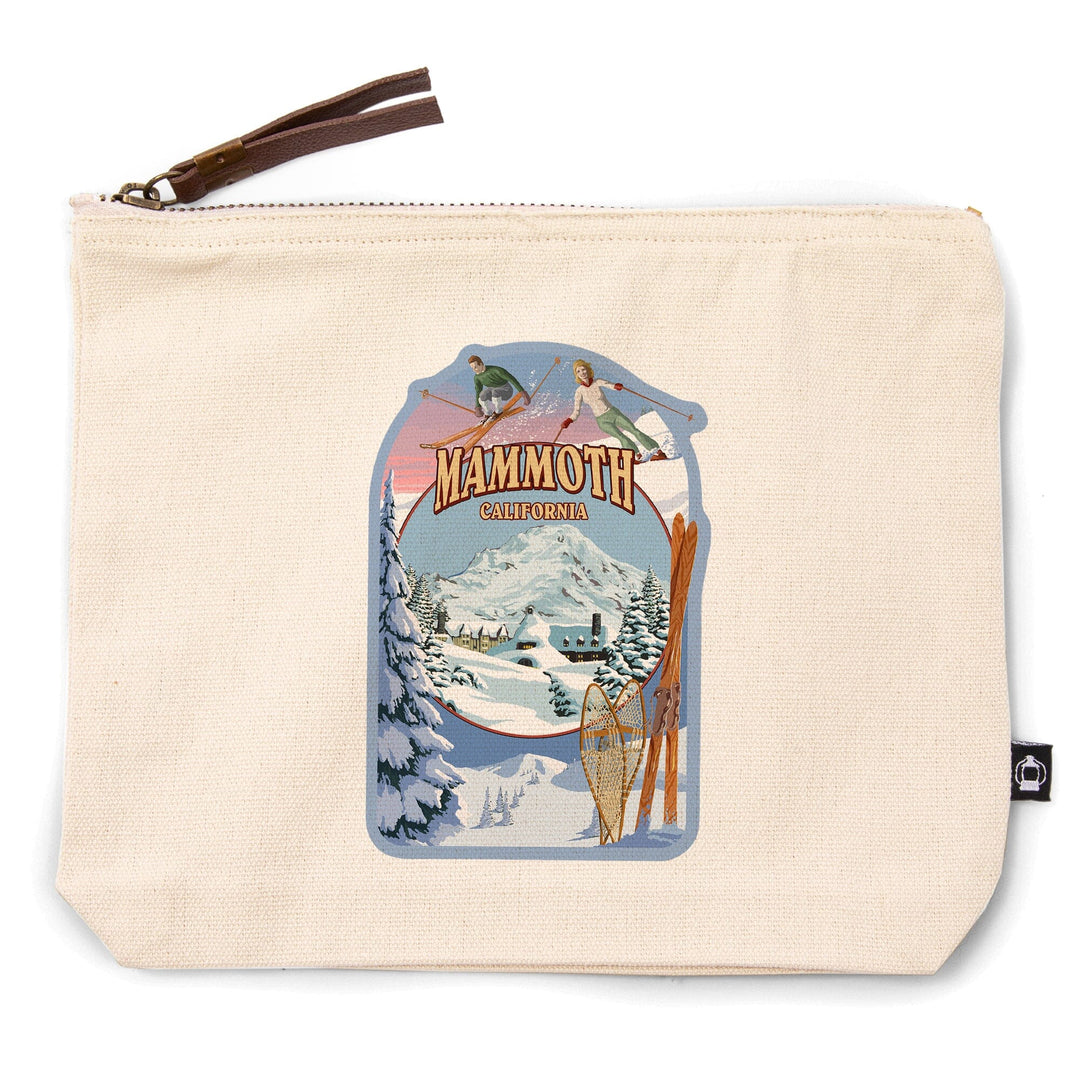 Mammoth, California, Winter Views,, Organic Cotton Zipper Pouch, Go Bag Totes Lantern Press 