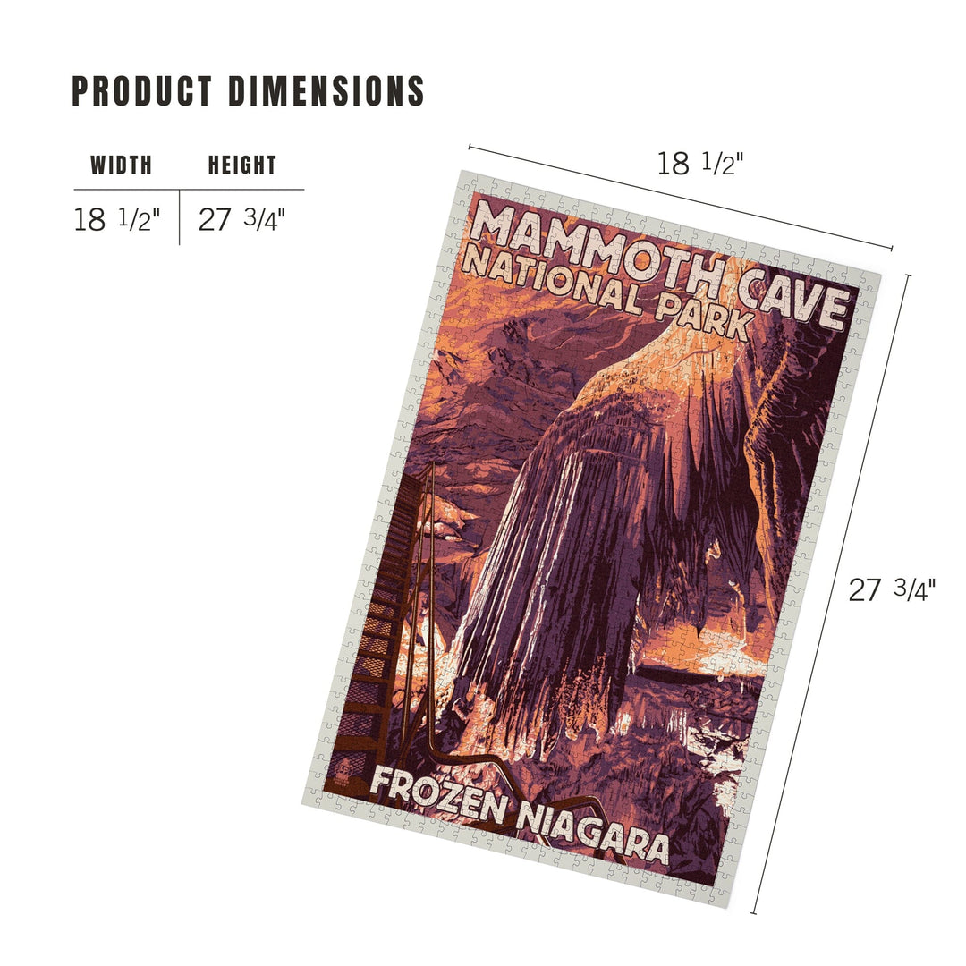 Mammoth Cave, Kentucky, Letterpress, Jigsaw Puzzle Puzzle Lantern Press 