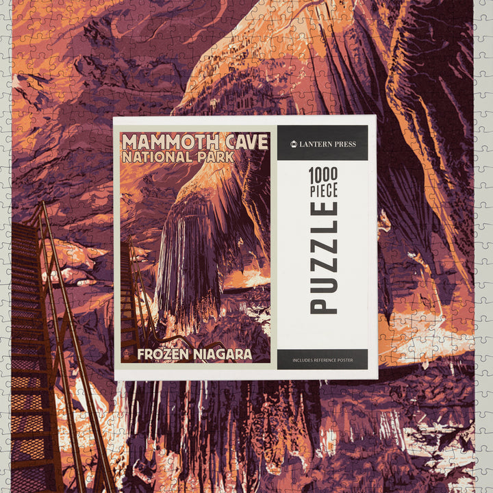 Mammoth Cave, Kentucky, Letterpress, Jigsaw Puzzle Puzzle Lantern Press 