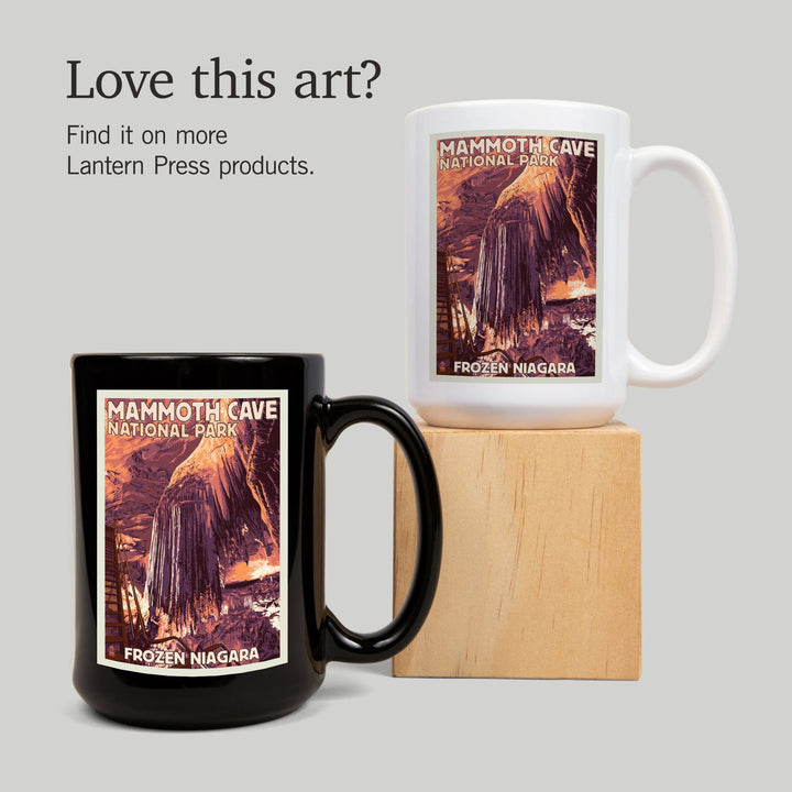 Mammoth Cave, Kentucky, Letterpress, Lantern Press Artwork, Ceramic Mug Mugs Lantern Press 