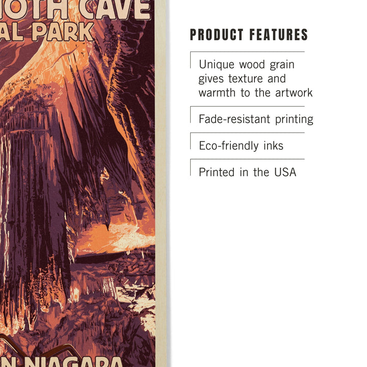 Mammoth Cave, Kentucky, Letterpress, Wood Signs and Postcards Wood Lantern Press 