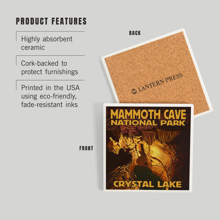 Mammoth Cave National Park, Kentucky, Crystal Lake, Coasters Coasters Lantern Press 