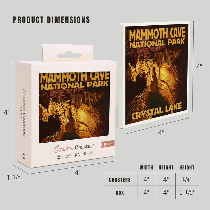 Mammoth Cave National Park, Kentucky, Crystal Lake, Coasters Coasters Lantern Press 