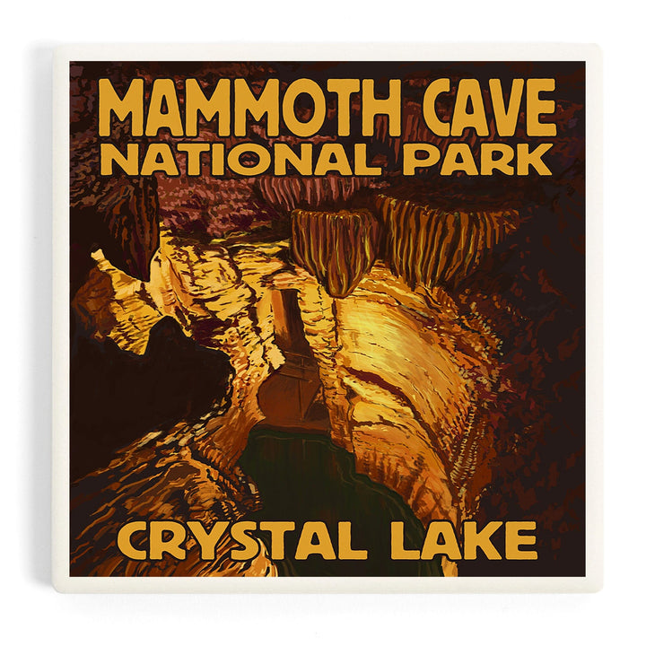 Mammoth Cave National Park, Kentucky, Crystal Lake, Coasters Coasters Lantern Press Coaster 