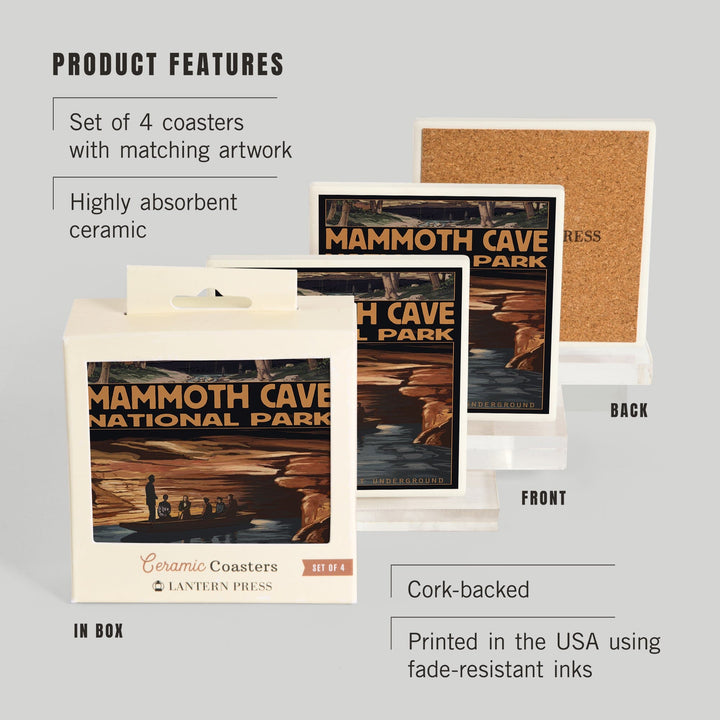Mammoth Cave National Park, Kentucky, Echo River, Coasters Coasters Lantern Press 