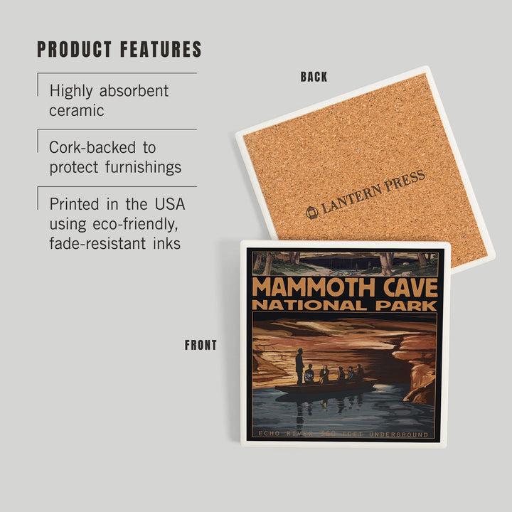 Mammoth Cave National Park, Kentucky, Echo River, Coasters Coasters Lantern Press 