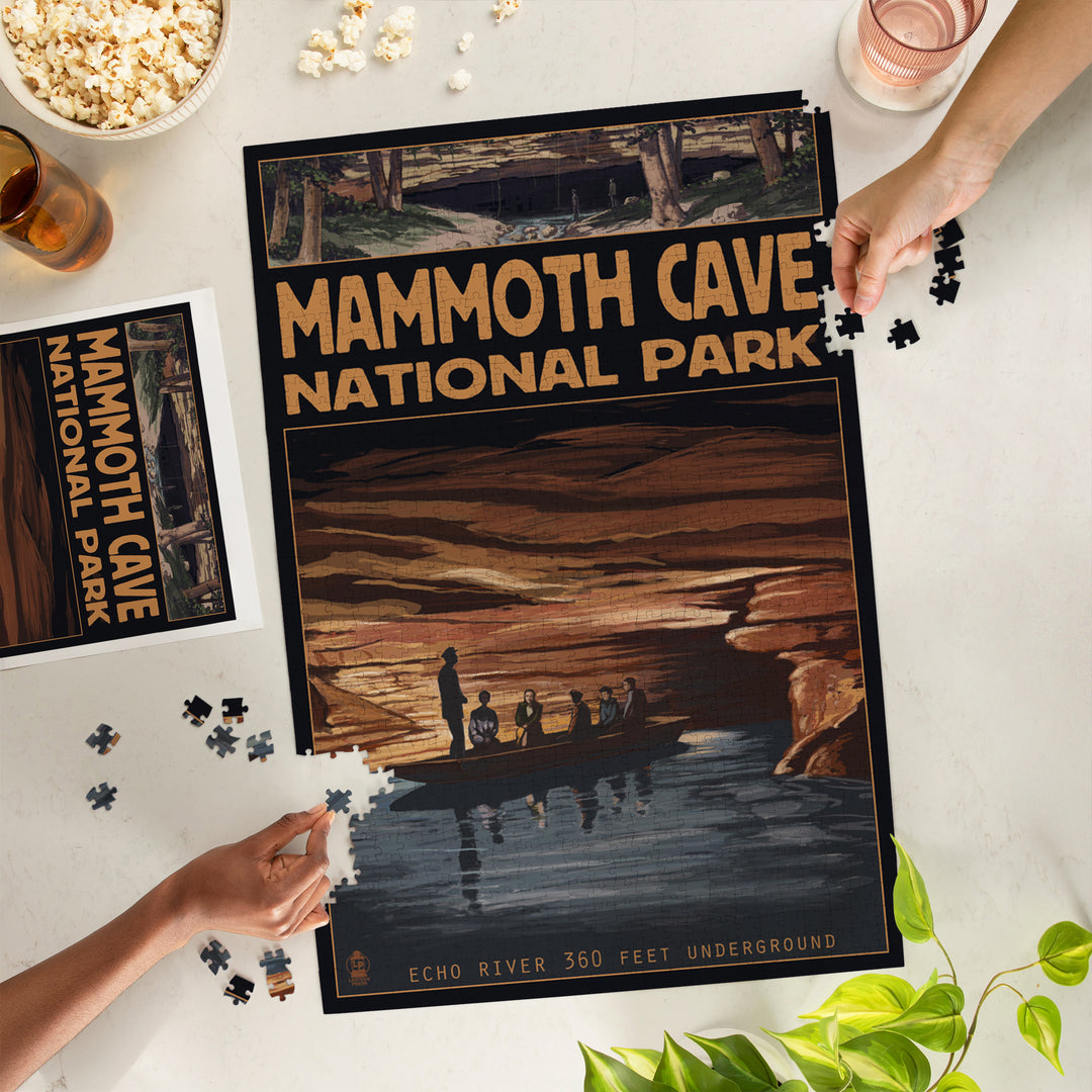 Mammoth Cave National Park, Kentucky, Echo River, Jigsaw Puzzle Puzzle Lantern Press 