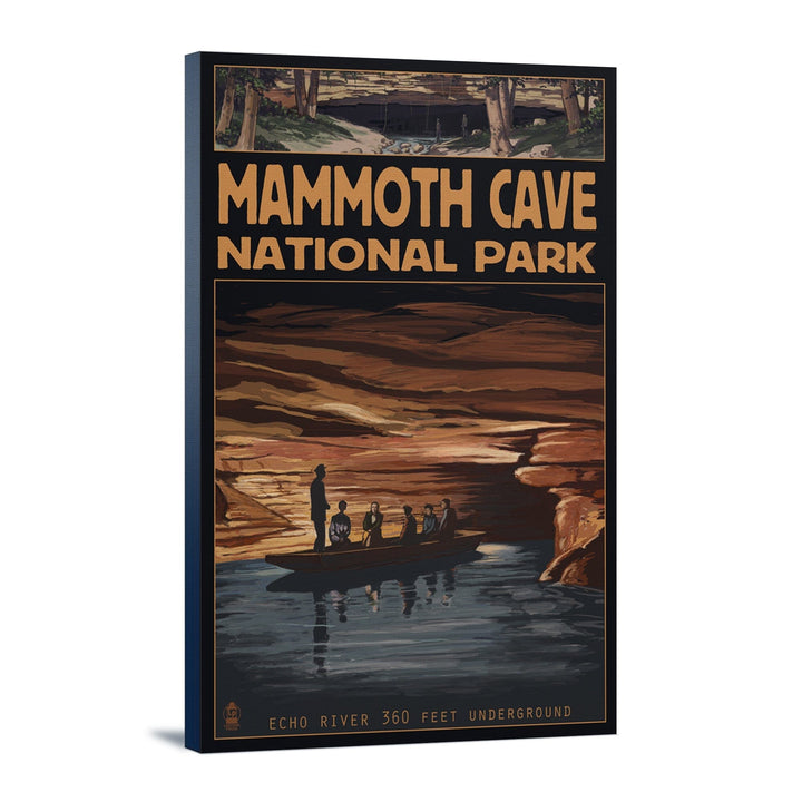 Mammoth Cave National Park, Kentucky, Echo River, Lantern Press Artwork, Stretched Canvas Canvas Lantern Press 12x18 Stretched Canvas 