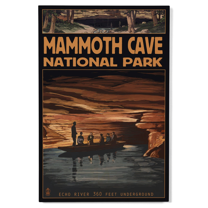 Mammoth Cave National Park, Kentucky, Echo River, Wood Signs and Postcards Wood Lantern Press 