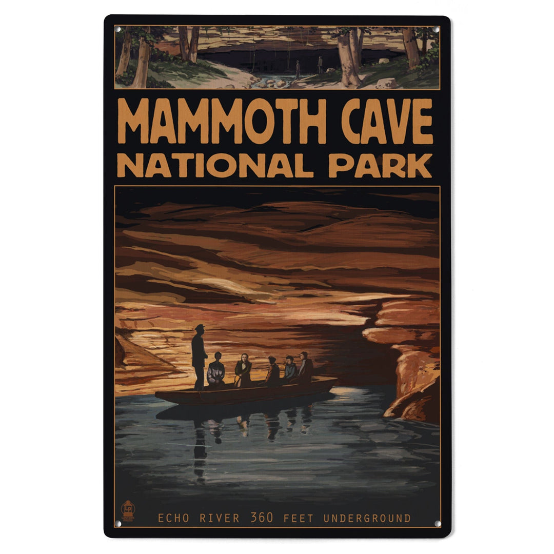 Mammoth Cave National Park, Kentucky, Echo River, Wood Signs and Postcards Wood Lantern Press 