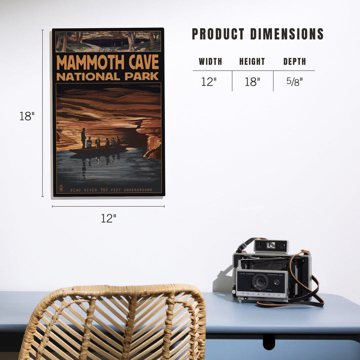 Mammoth Cave National Park, Kentucky, Echo River, Wood Signs and Postcards Wood Lantern Press 