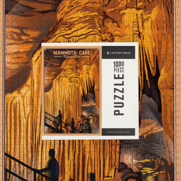 Mammoth Cave National Park, Kentucky, Lithograph, Jigsaw Puzzle Puzzle Lantern Press 