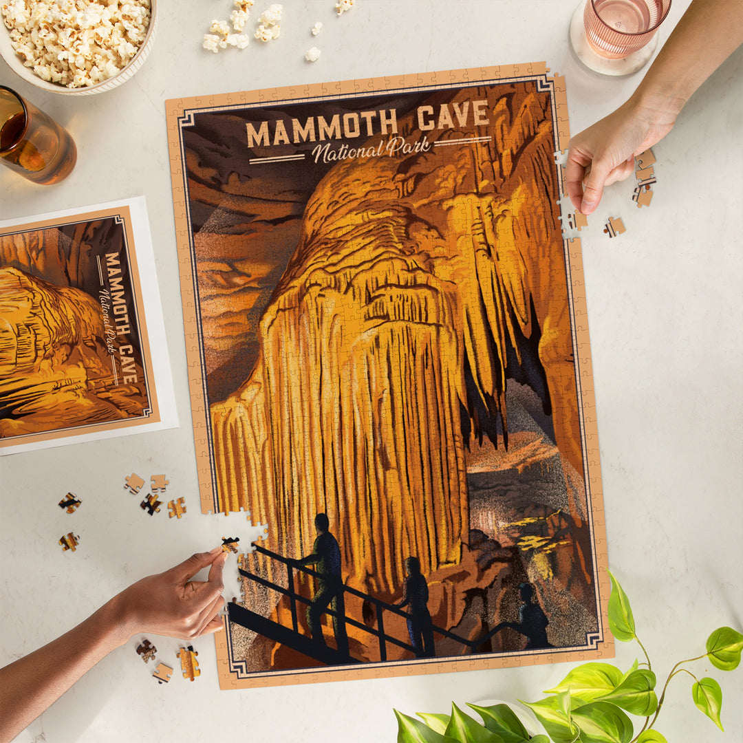 Mammoth Cave National Park, Kentucky, Lithograph, Jigsaw Puzzle Puzzle Lantern Press 