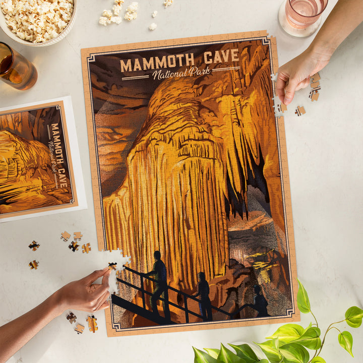 Mammoth Cave National Park, Kentucky, Lithograph, Jigsaw Puzzle Puzzle Lantern Press 