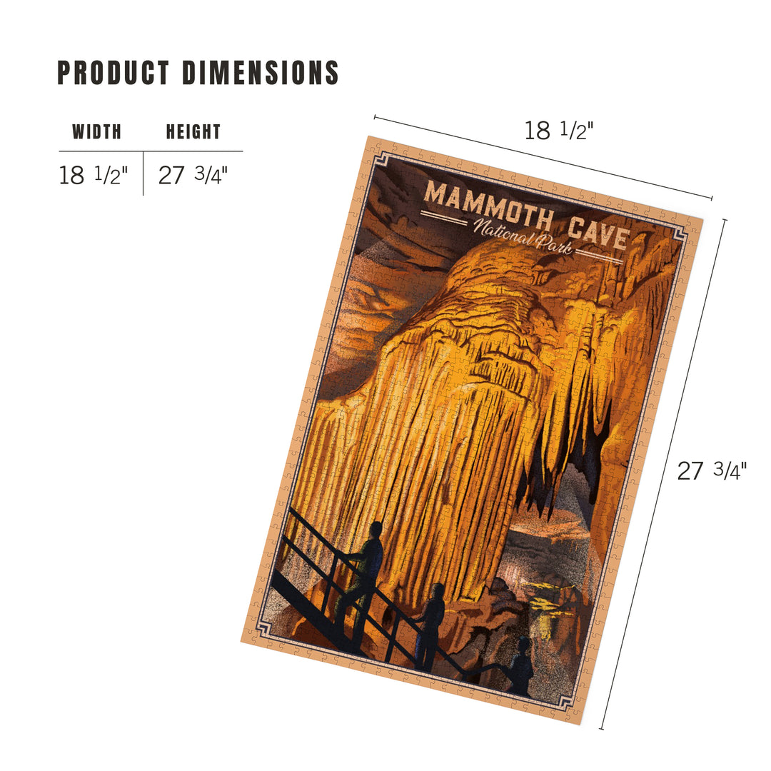 Mammoth Cave National Park, Kentucky, Lithograph, Jigsaw Puzzle Puzzle Lantern Press 