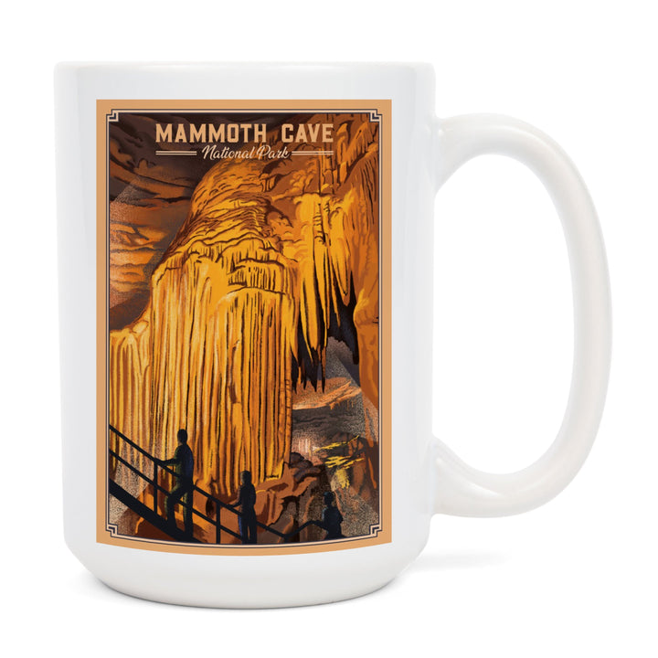 Mammoth Cave National Park, Kentucky, Lithograph, Lantern Press Artwork, Ceramic Mug Mugs Lantern Press 
