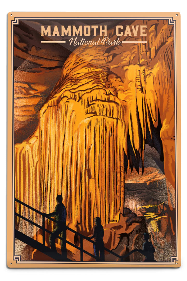 Mammoth Cave National Park, Kentucky, Lithograph, Metal Signs Metal Lantern Press 12x18 Metal Sign 