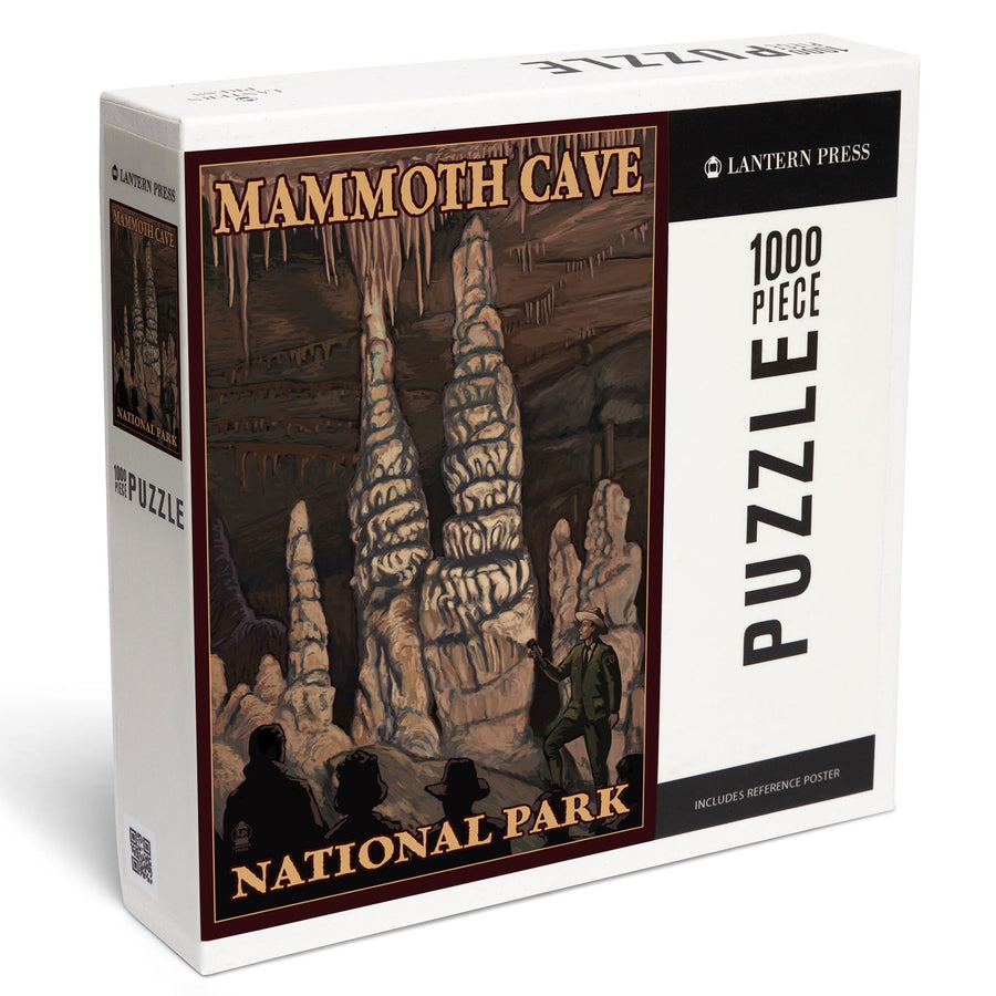 Mammoth Cave National Park, Kentucky, Onyx Pillars, Jigsaw Puzzle Puzzle Lantern Press 