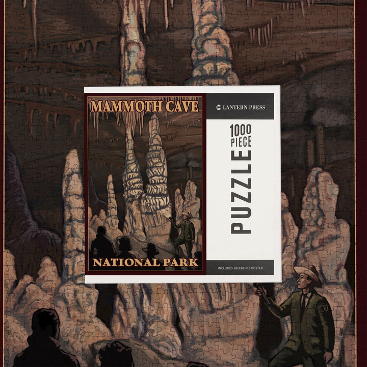 Mammoth Cave National Park, Kentucky, Onyx Pillars, Jigsaw Puzzle Puzzle Lantern Press 