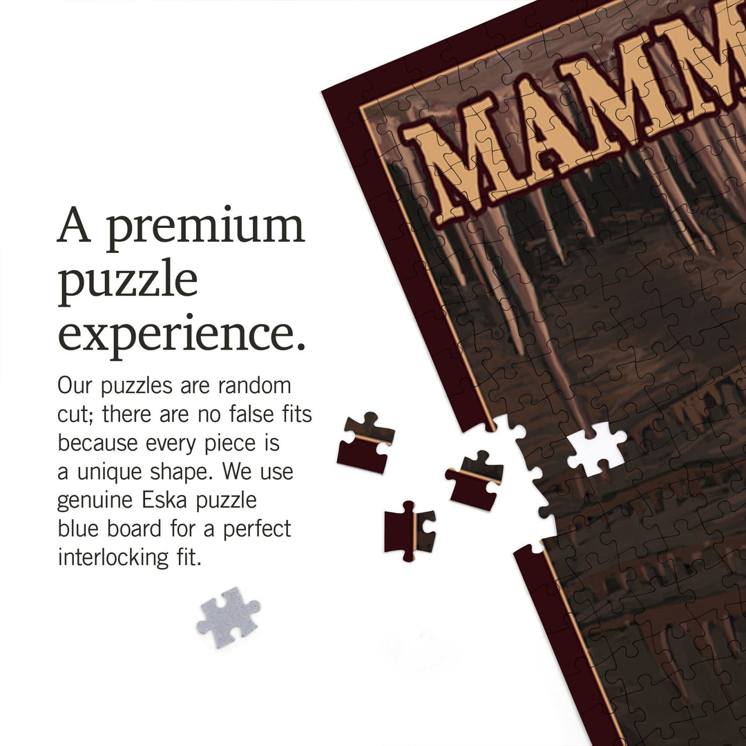 Mammoth Cave National Park, Kentucky, Onyx Pillars, Jigsaw Puzzle Puzzle Lantern Press 