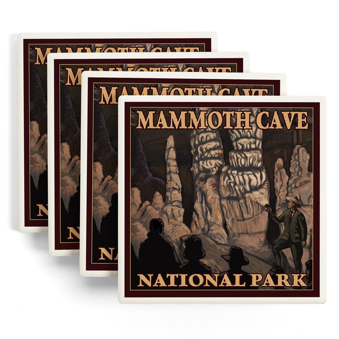 Mammoth Cave National Park, Kentucky, Onyx Pillars, Lantern Press Artwork, Coaster Set - Lantern Press