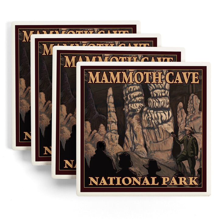 Mammoth Cave National Park, Kentucky, Onyx Pillars, Lantern Press Artwork, Coaster Set - Lantern Press