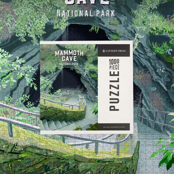 Mammoth Cave National Park, Kentucky, Painterly National Park Series, Jigsaw Puzzle Puzzle Lantern Press 