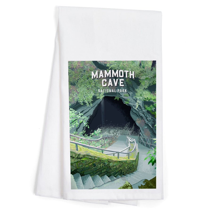 Mammoth Cave National Park, Kentucky, Painterly National Park Series, Organic Cotton Kitchen Tea Towels Kitchen Lantern Press 