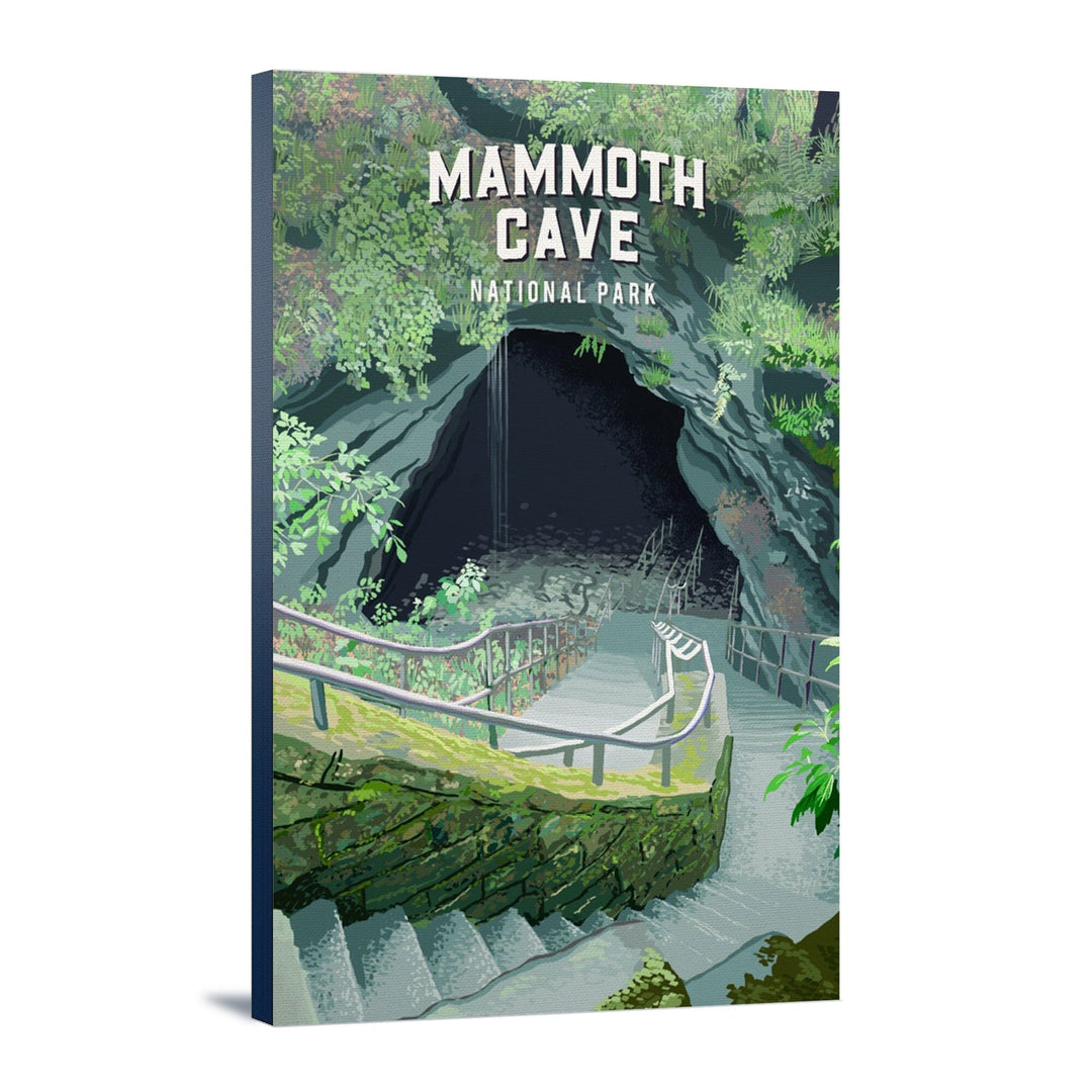 Mammoth Cave National Park, Kentucky, Painterly National Park Series, Stretched Canvas Canvas Lantern Press 12x18 Stretched Canvas 