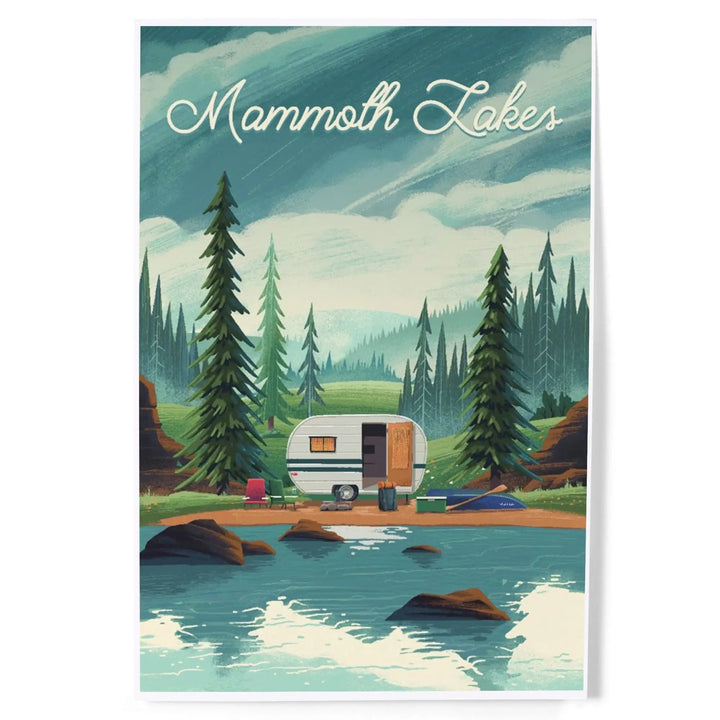 Mammoth Lakes, California, At Home Anywhere, Camper in Evergreens, Art & Giclee Prints Art Lantern Press 12 x 18 Art Print 