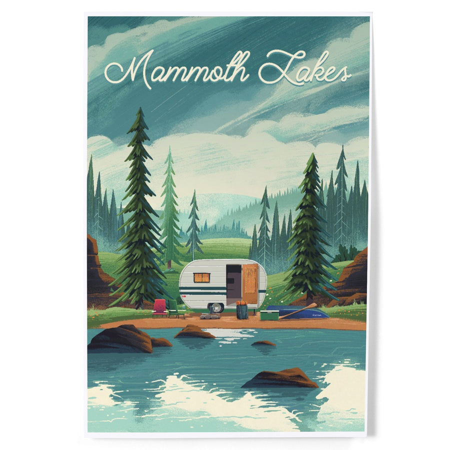 Mammoth Lakes, California, At Home Anywhere, Camper in Evergreens, Art & Giclee Prints Art Lantern Press 